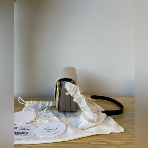 See By Chloe Mara Evening Motty grey Smooth Leather Saddle Bag - Picture 5 of 8